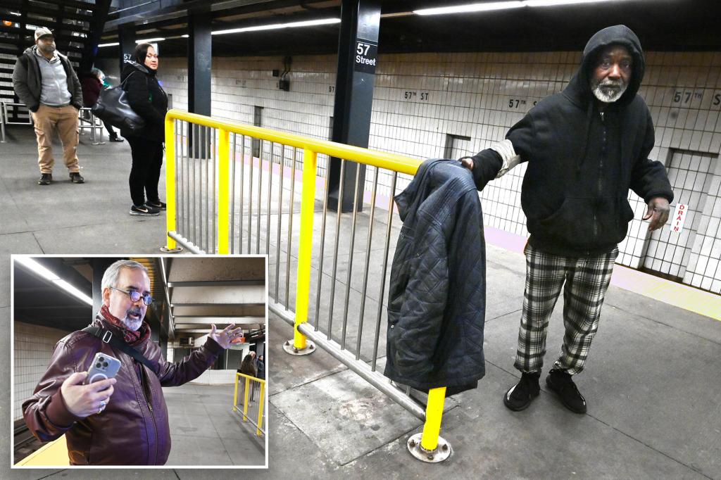 Yellow guardrails mid platform bewilder NYC subway riders