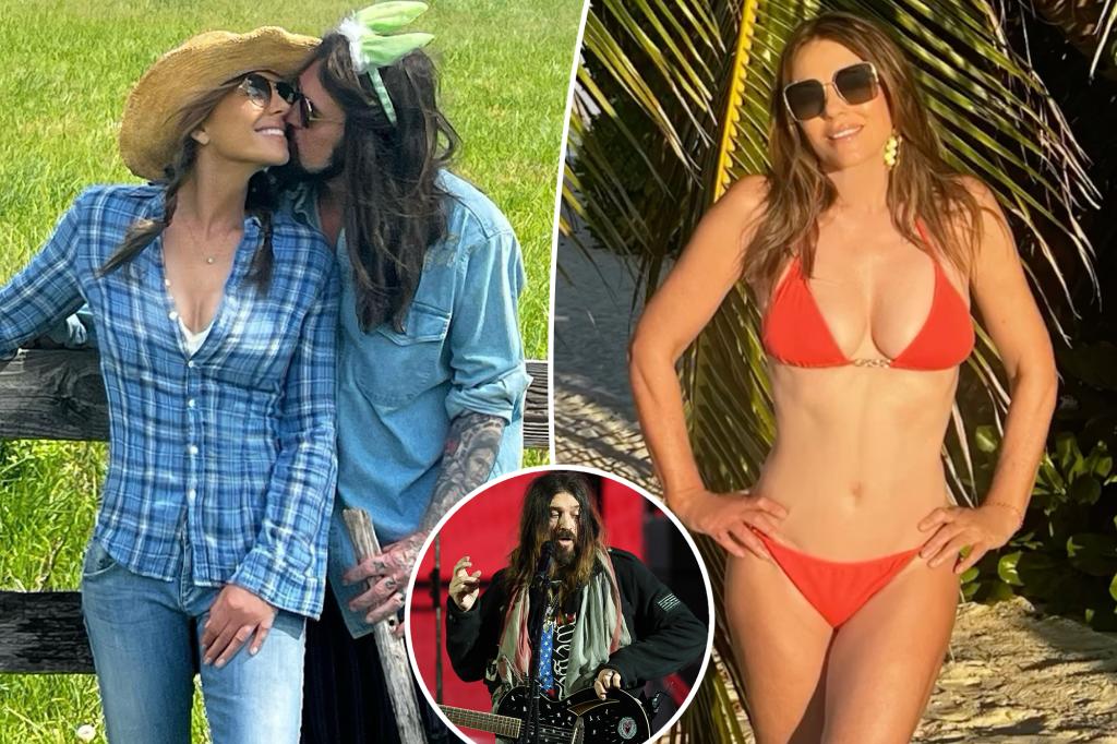 Elizabeth Hurley and Billy Ray Cyrus debut romance with PDA-packed kissing photo