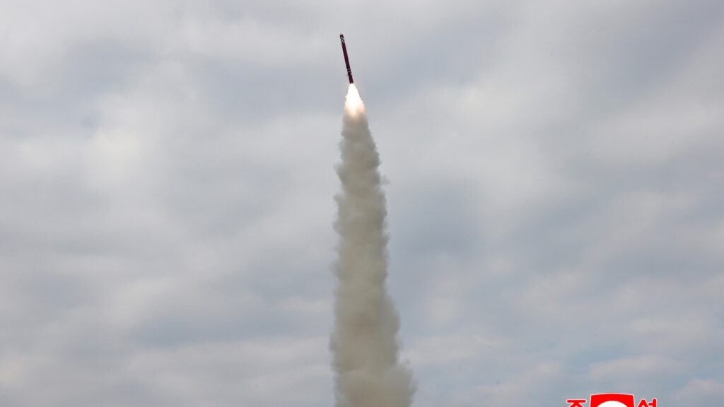 North Korea touts missile tests as Trump visits South Korea : NPR